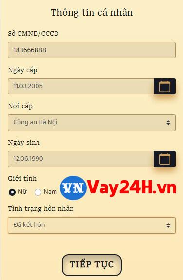 Các bước đăng ký vay tiền Cashberry bước 3