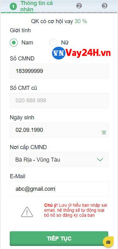 Hướng dẫn đăng ký vay tiền senmo 2