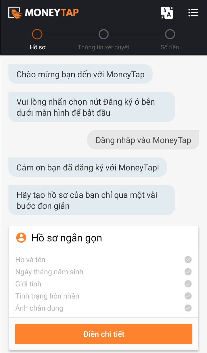Cách đăng ký vay tiền MoneyTap