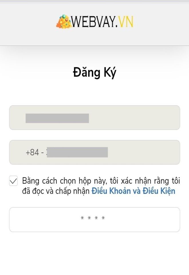 Đăng ký tài khoản bằng số điện thoại