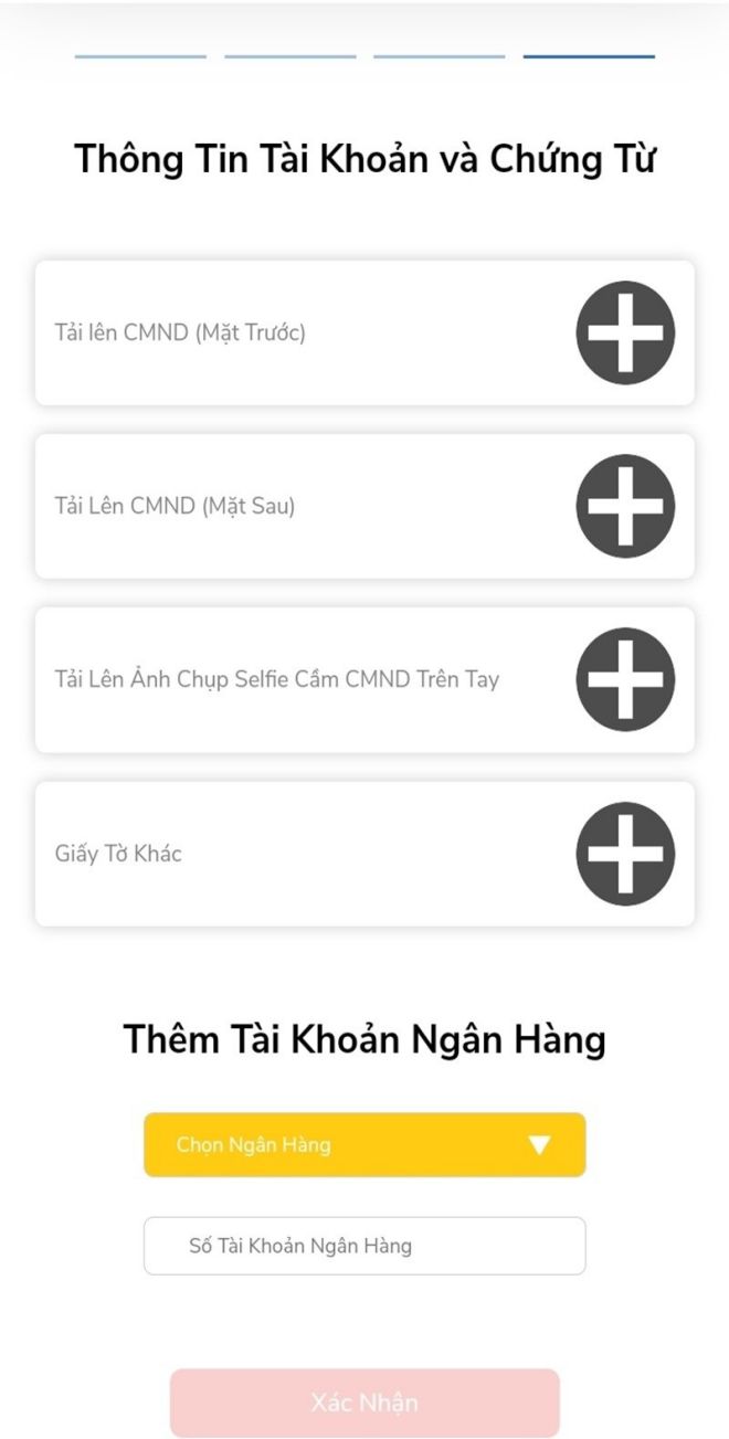 Upload hình ảnh CMND/CCCD