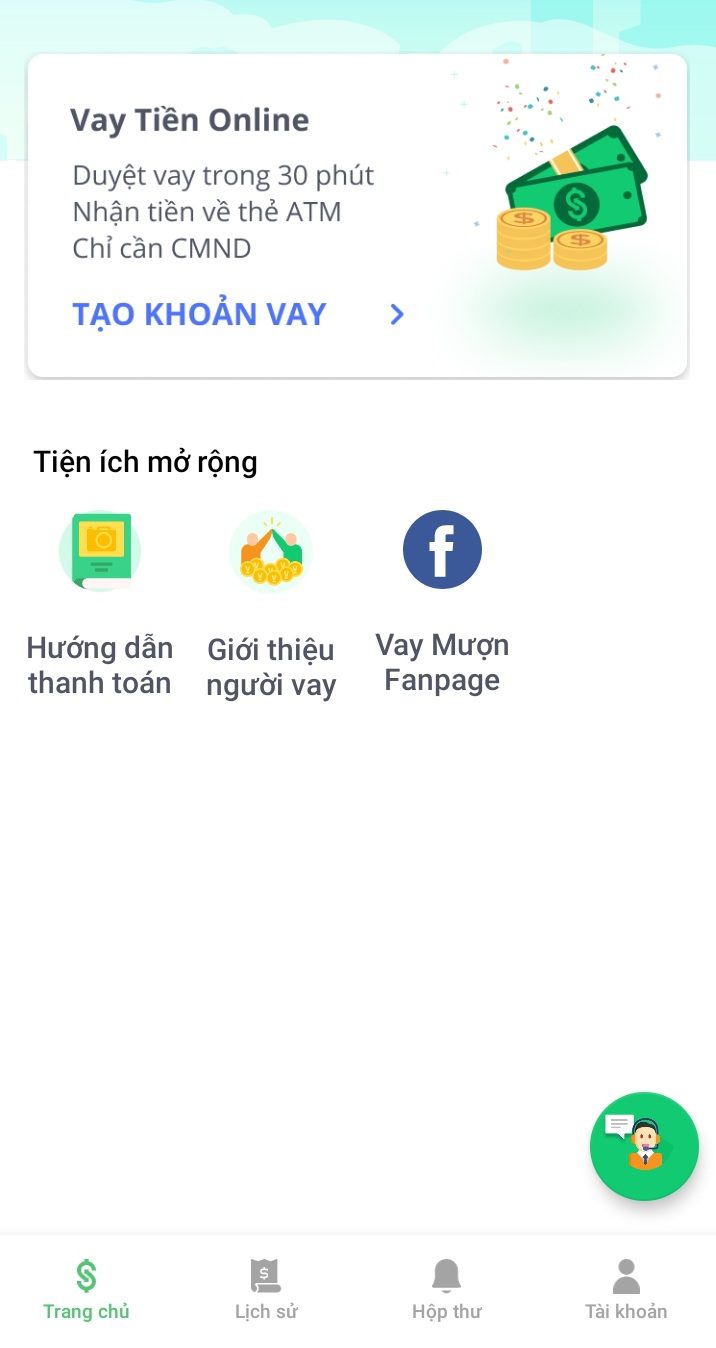 Tạo khoản vay trên Vaymuon