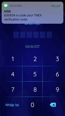 Nhập mã OTP xác thực